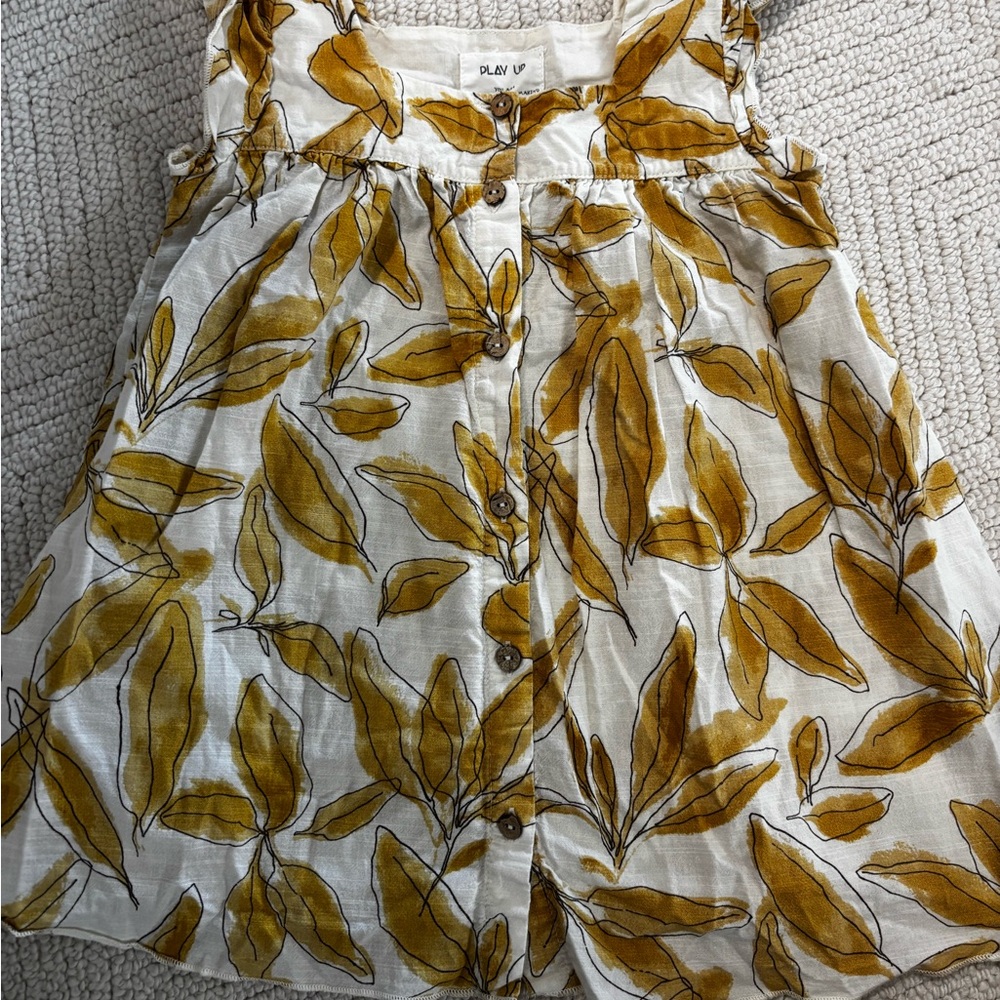 Floral Button-Up organic Sleeveless Toddler Dress